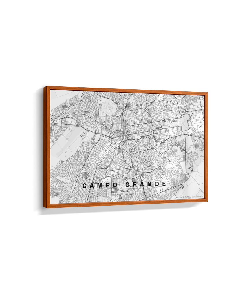 Quadro Horizontal Mapa de Campo Grande