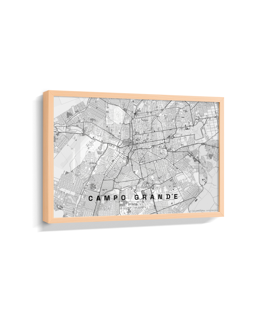 Quadro Horizontal Mapa de Campo Grande