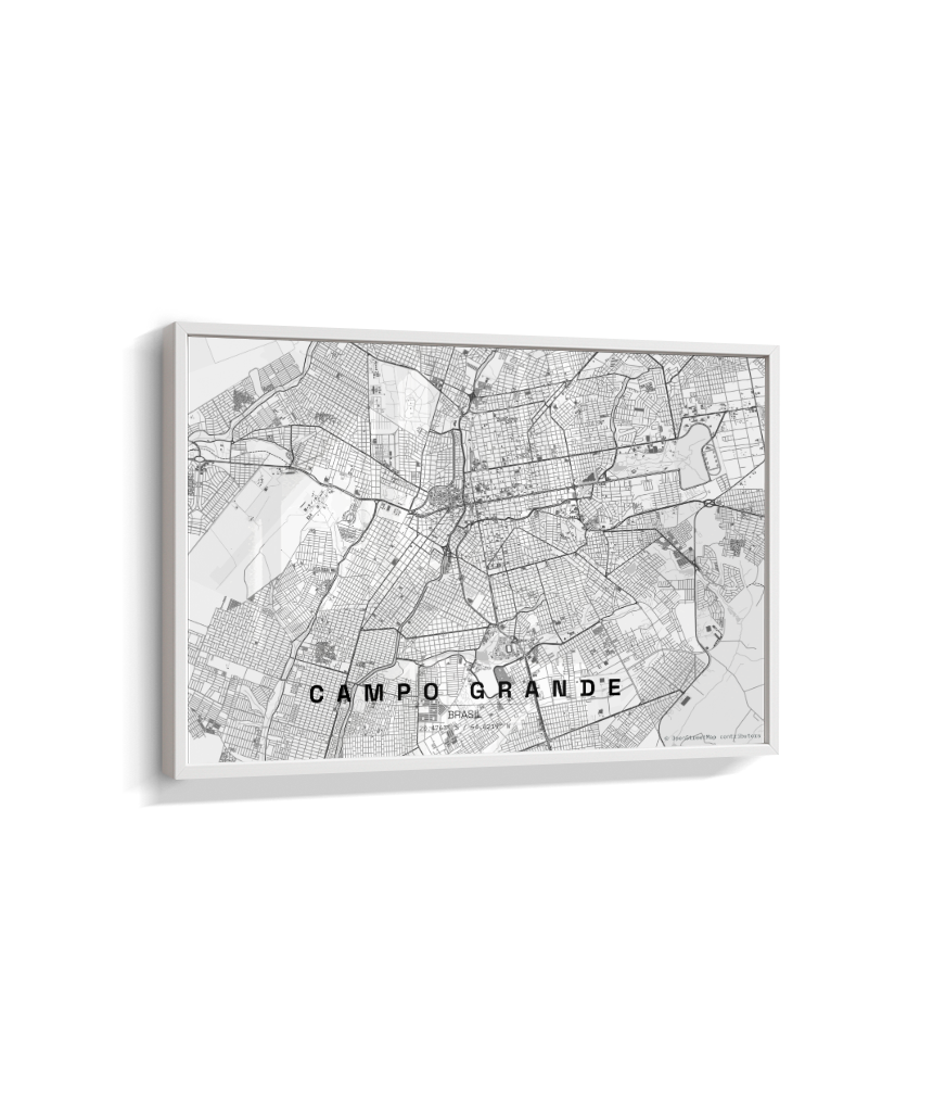 Quadro Horizontal Mapa de Campo Grande