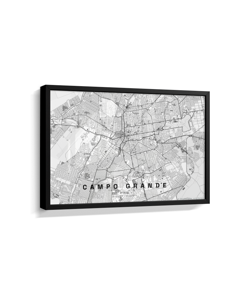 Quadro Horizontal Mapa de Campo Grande