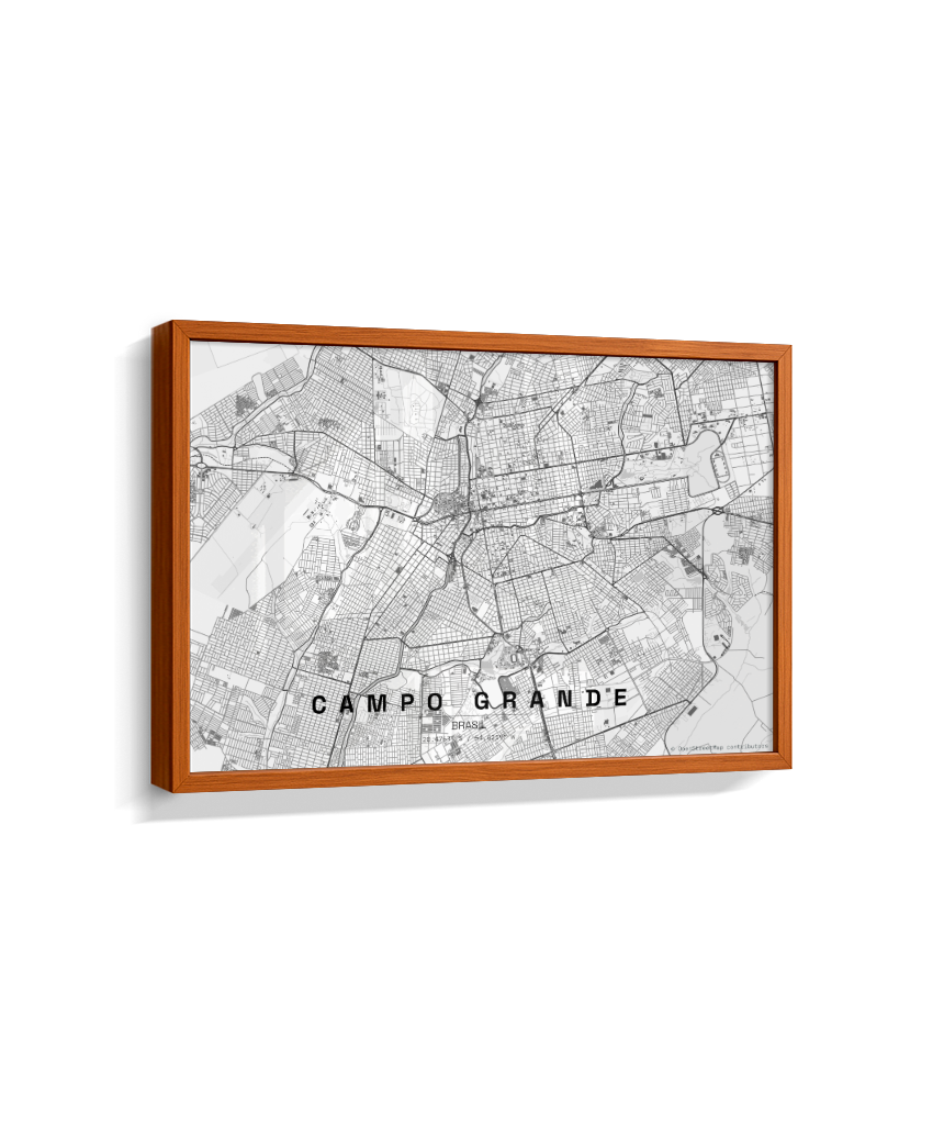 Quadro Horizontal Mapa de Campo Grande