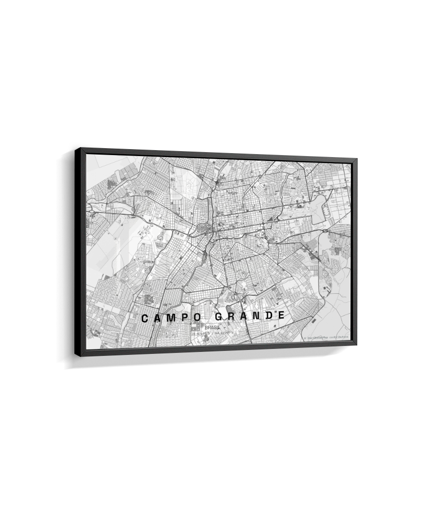 Quadro Horizontal Mapa de Campo Grande