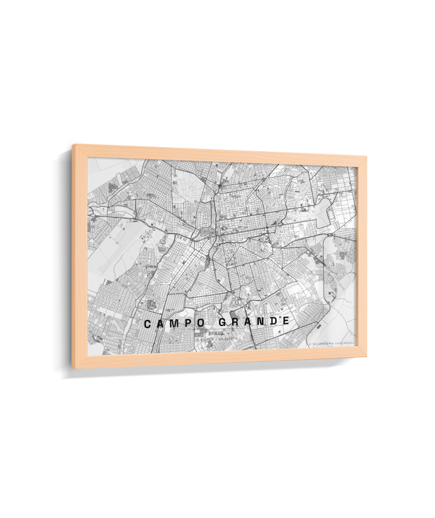 Quadro Horizontal Mapa de Campo Grande