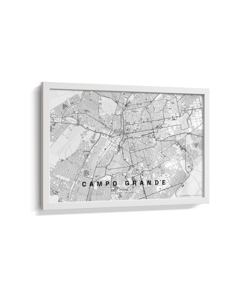 Quadro Horizontal Mapa de Campo Grande
