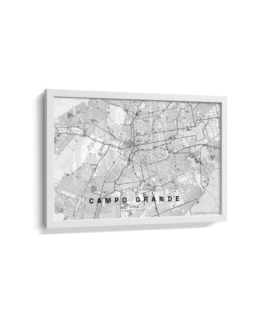 Quadro Horizontal Mapa de Campo Grande