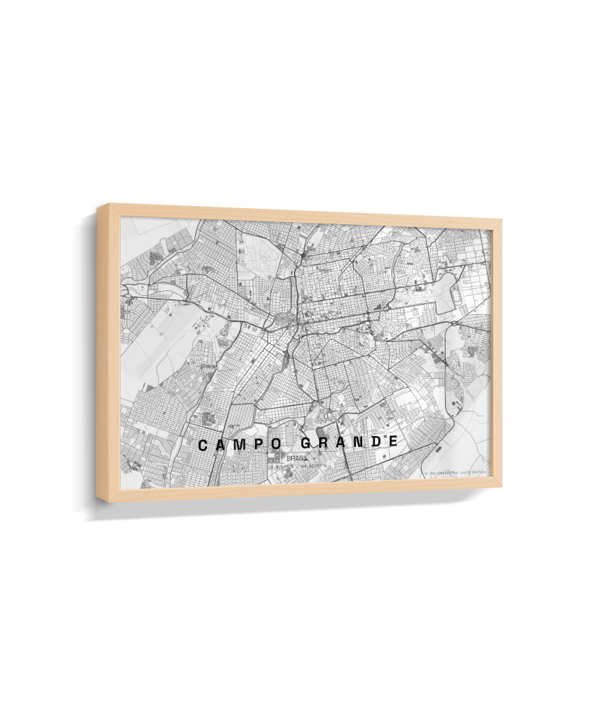Quadro Horizontal Mapa de Campo Grande