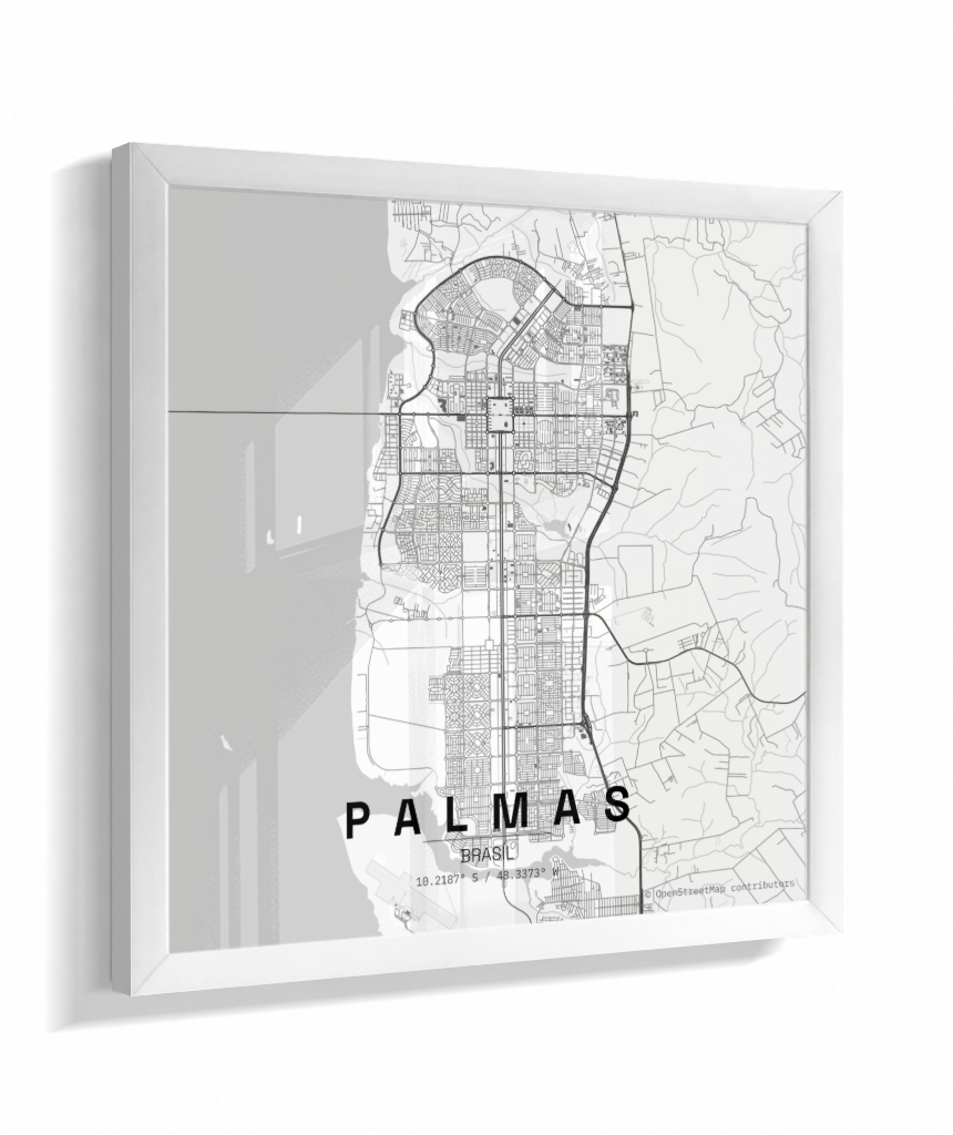 Quadro Mapa de Palmas - Quadrado
