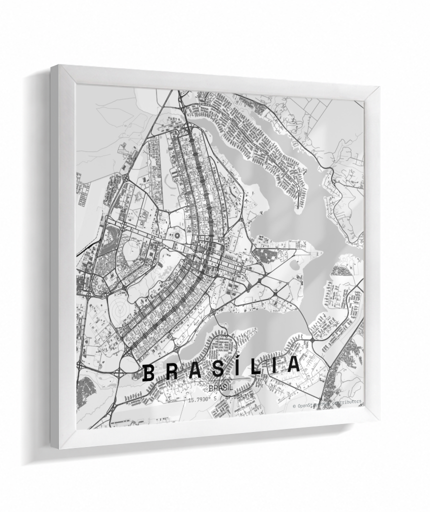 Quadro Quadrado Mapa de Brasília