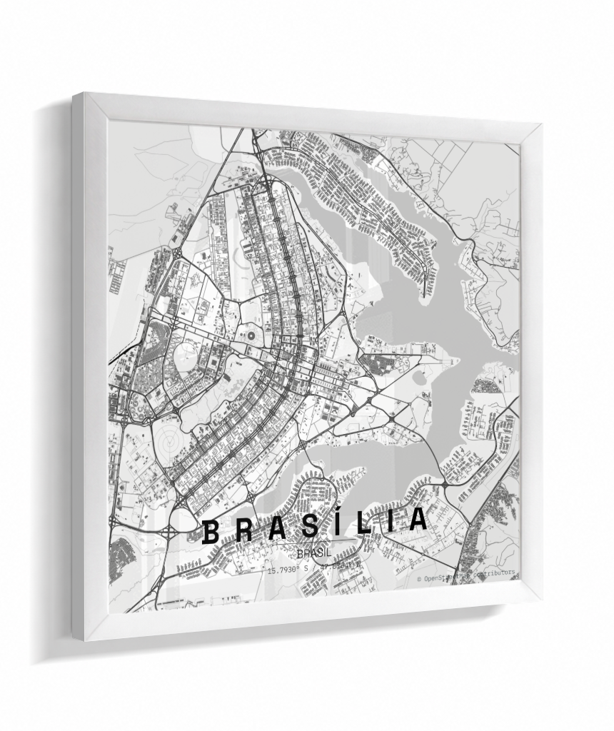 Quadro Quadrado Mapa de Brasília