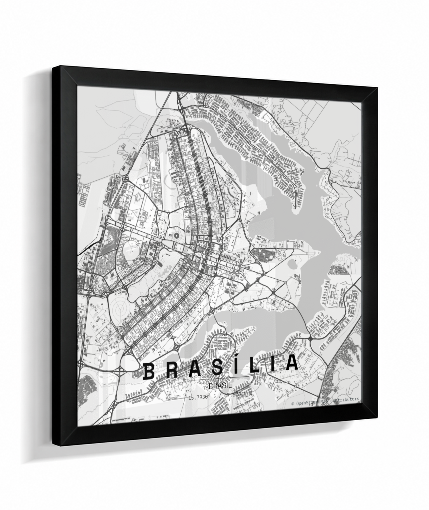 Quadro Quadrado Mapa de Brasília