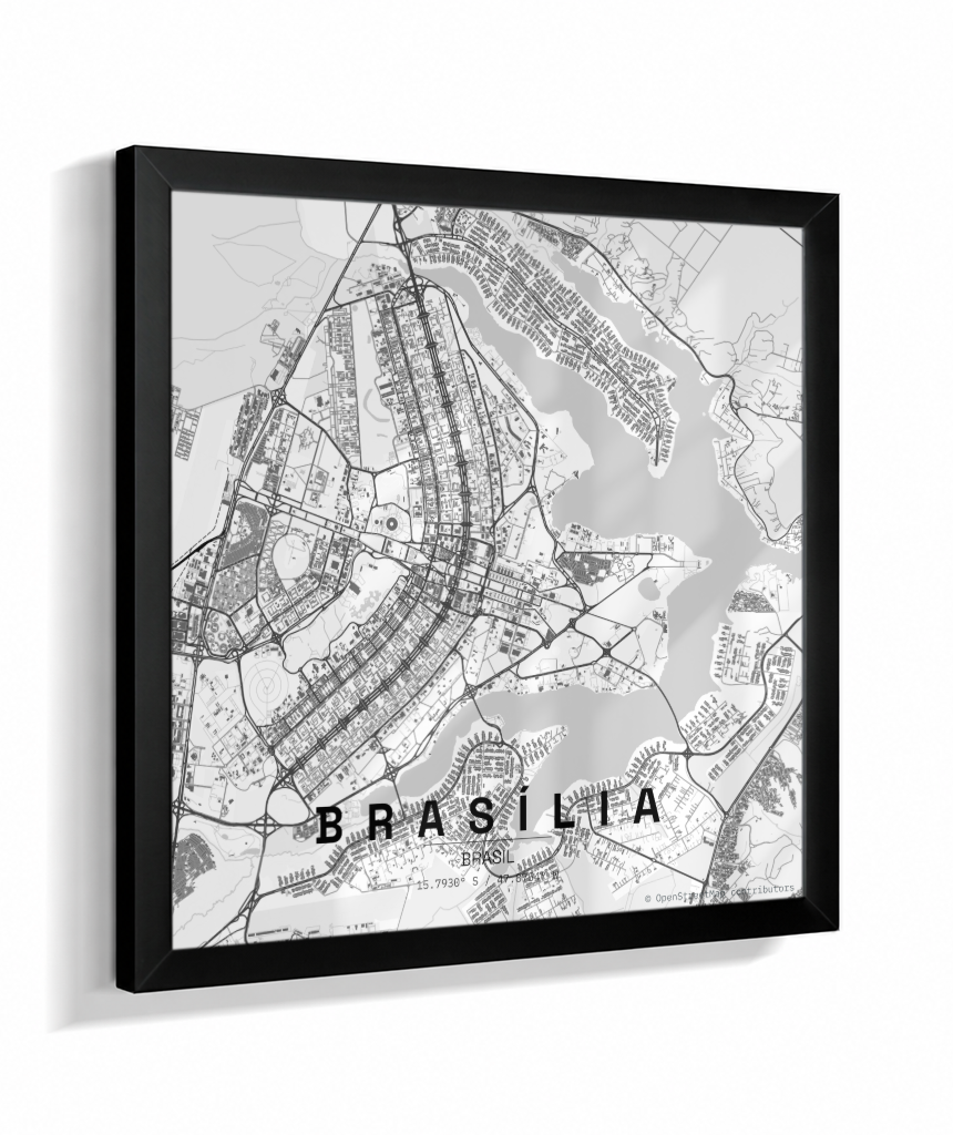 Quadro Quadrado Mapa de Brasília