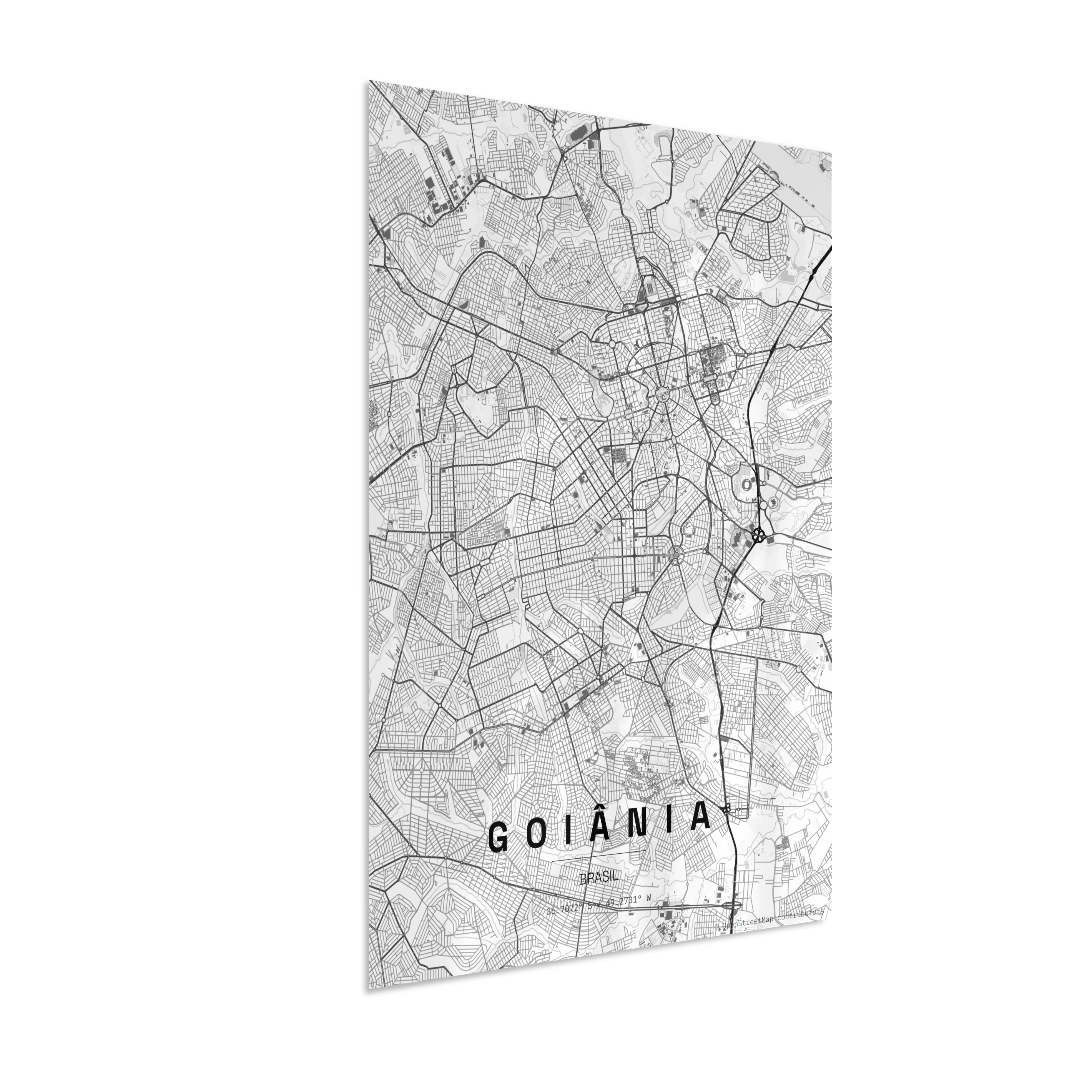 Quadro Vertical Mapa de Goiânia