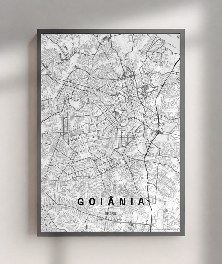 Quadro Vertical Mapa de Goiânia