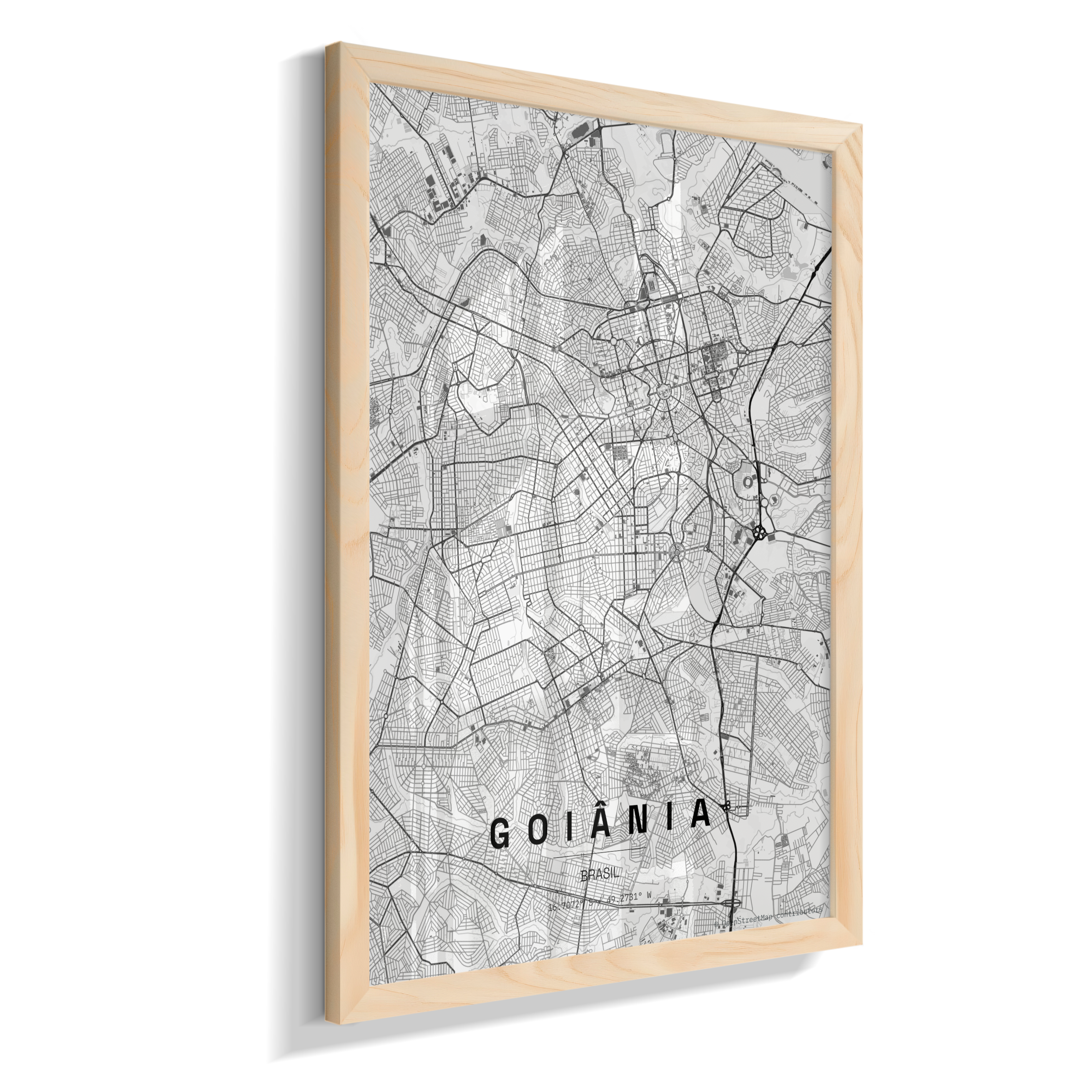 Quadro Vertical Mapa de Goiânia