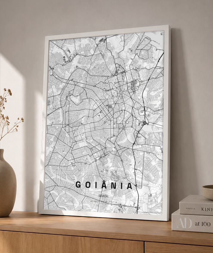 Quadro Vertical Mapa de Goiânia