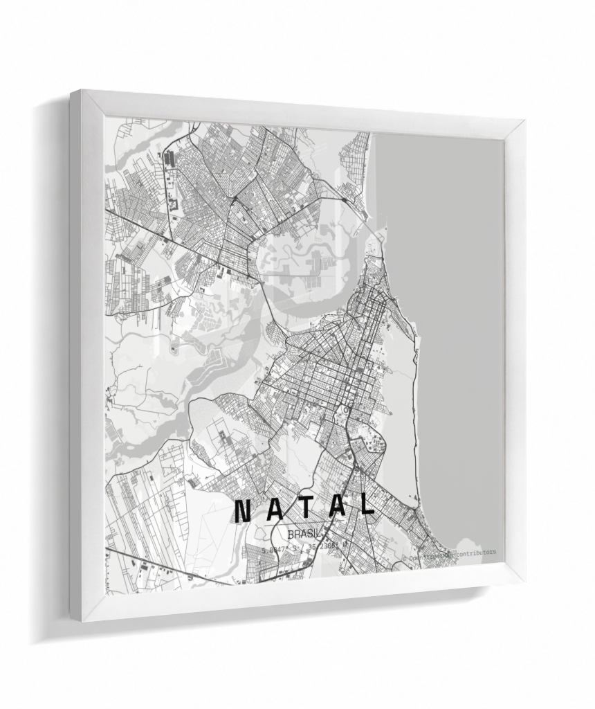 Quadro Mapa de Natal - Quadrado