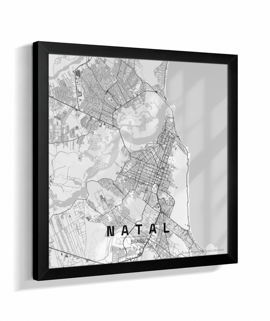Quadro Mapa de Natal - Quadrado