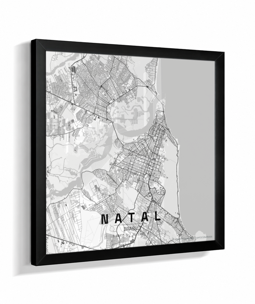 Quadro Mapa de Natal - Quadrado