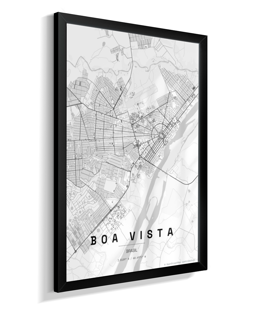 Quadro Mapa de Boa Vista - Vertical