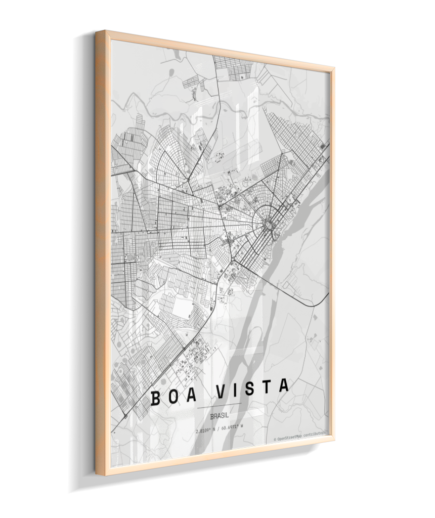 Quadro Mapa de Boa Vista - Vertical