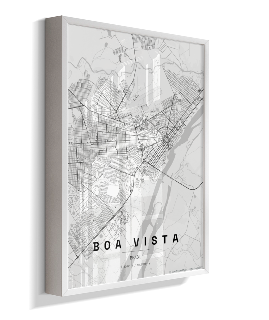 Quadro Mapa de Boa Vista - Vertical