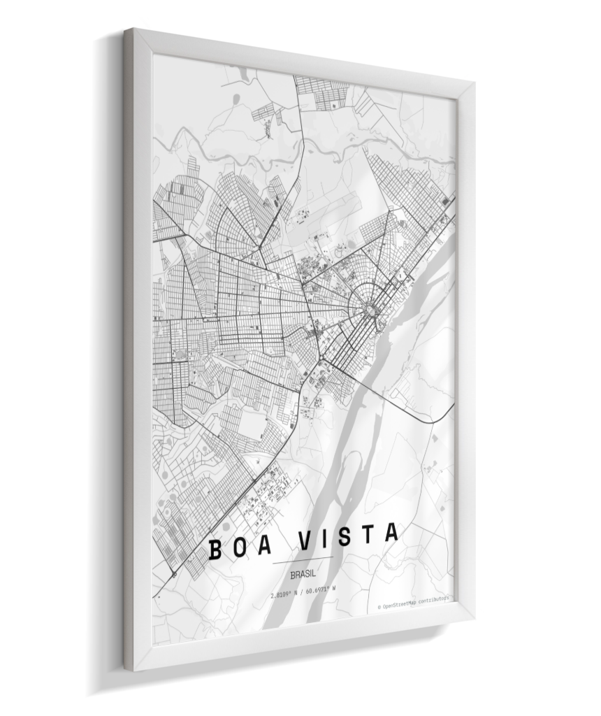 Quadro Mapa de Boa Vista - Vertical