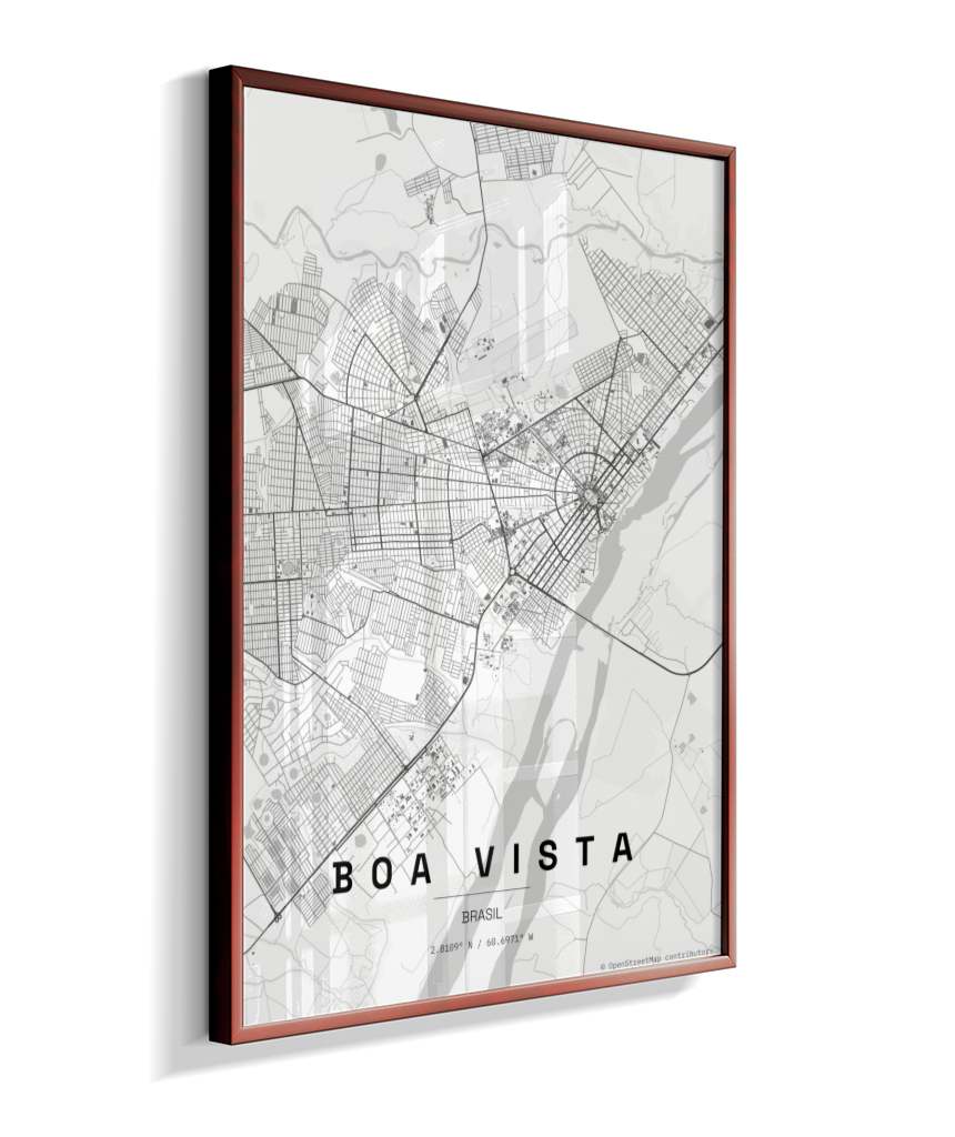 Quadro Mapa de Boa Vista - Vertical
