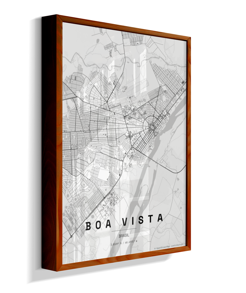 Quadro Mapa de Boa Vista - Vertical