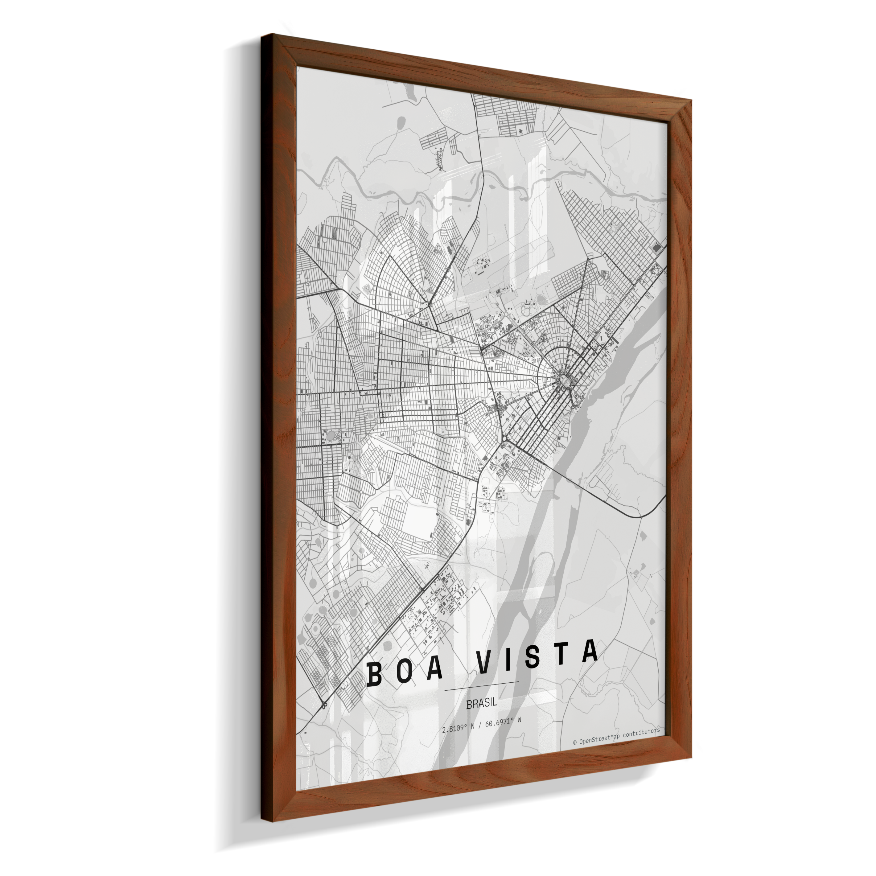Quadro Mapa de Boa Vista - Vertical