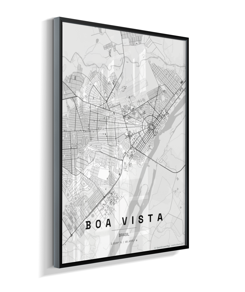 Quadro Mapa de Boa Vista - Vertical