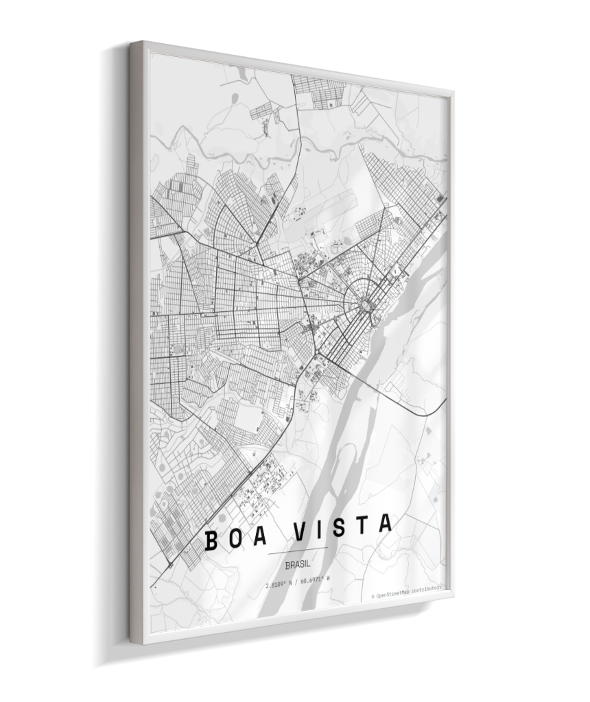 Quadro Mapa de Boa Vista - Vertical