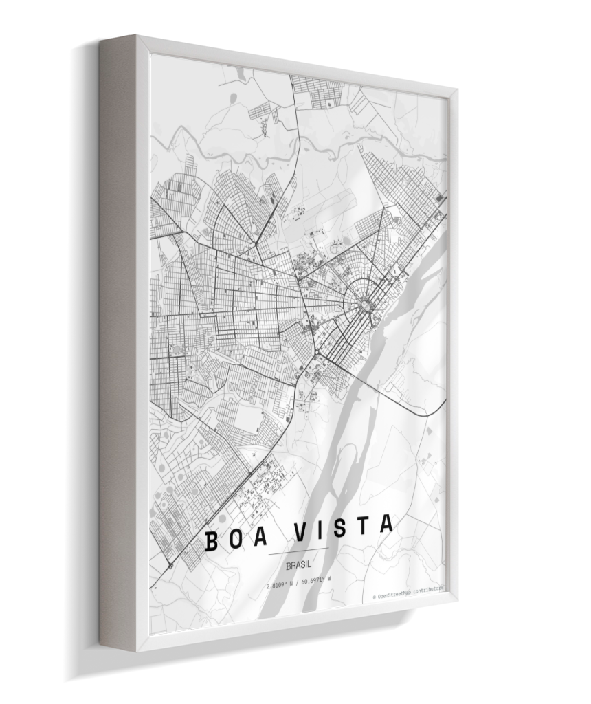 Quadro Mapa de Boa Vista - Vertical