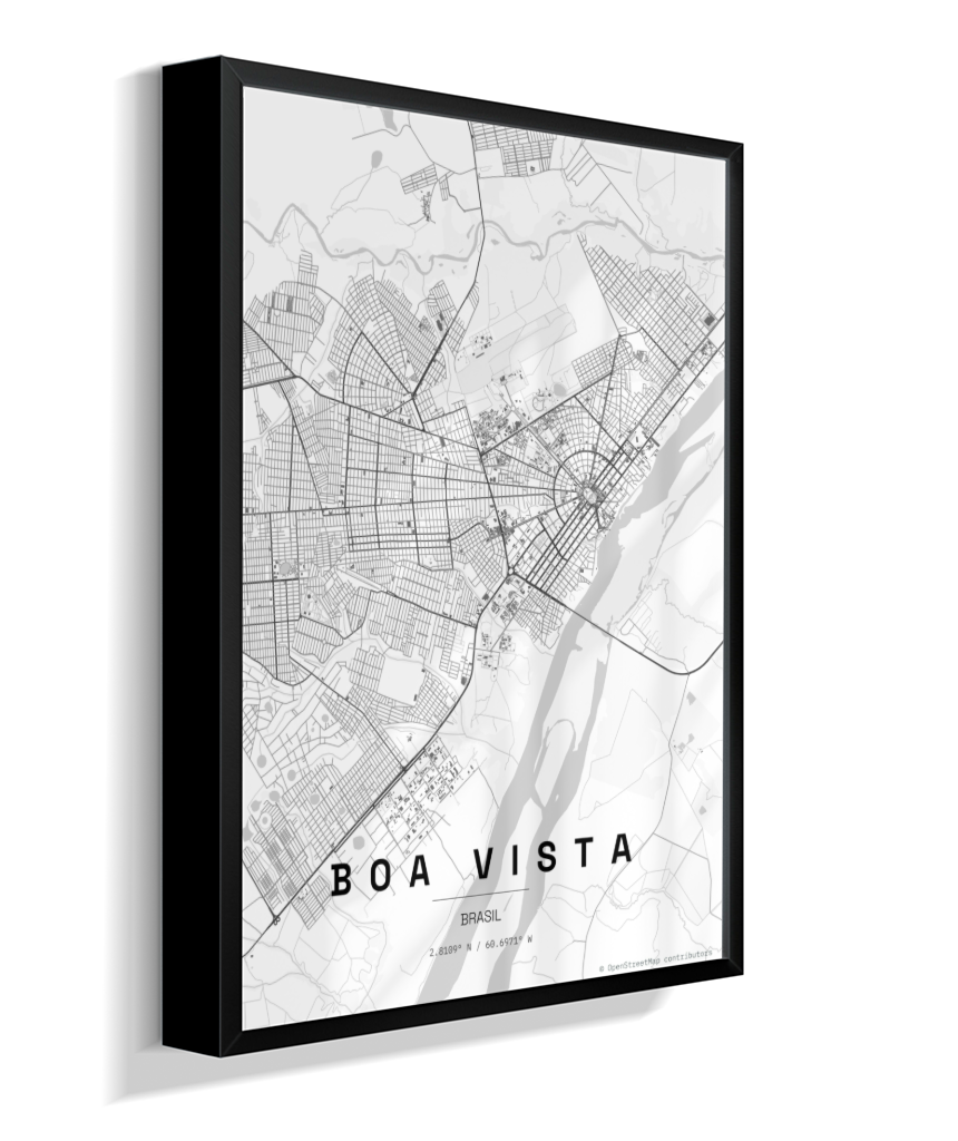 Quadro Mapa de Boa Vista - Vertical