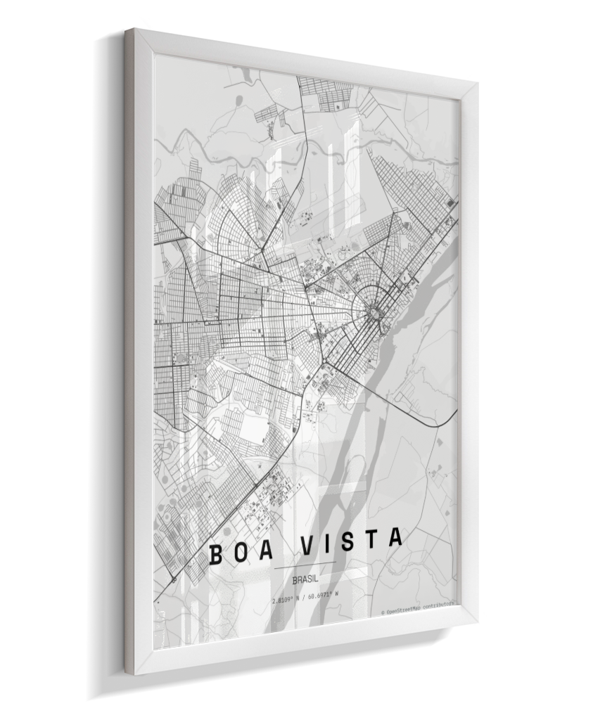 Quadro Mapa de Boa Vista - Vertical
