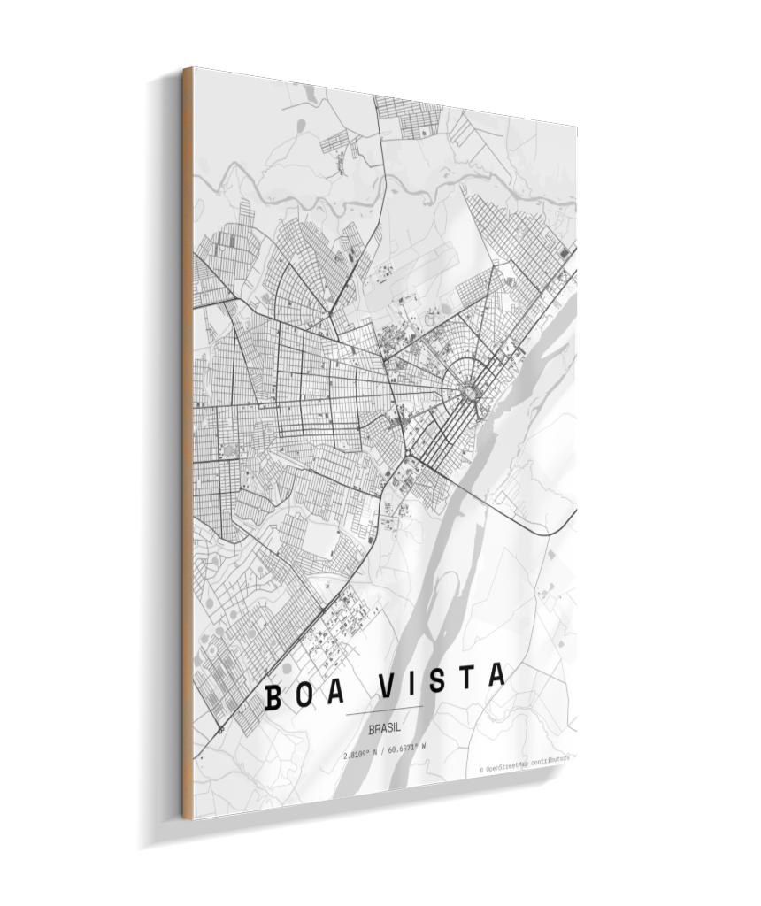 Quadro Mapa de Boa Vista - Vertical