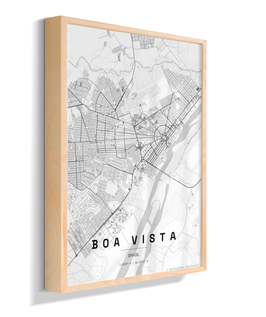Quadro Mapa de Boa Vista - Vertical