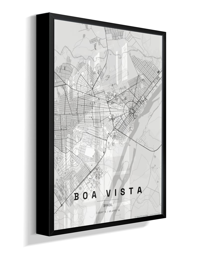 Quadro Mapa de Boa Vista - Vertical