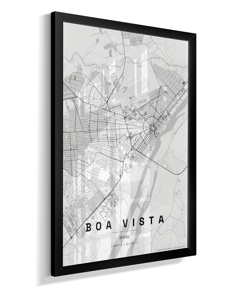 Quadro Mapa de Boa Vista - Vertical