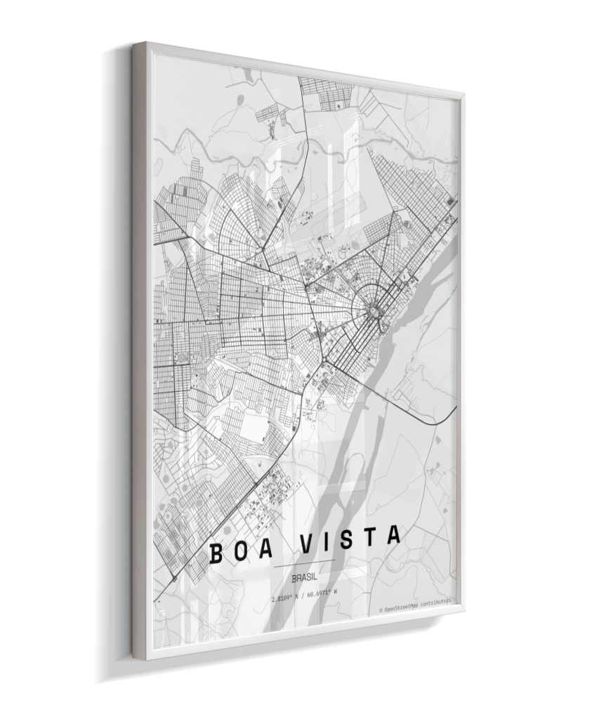 Quadro Mapa de Boa Vista - Vertical