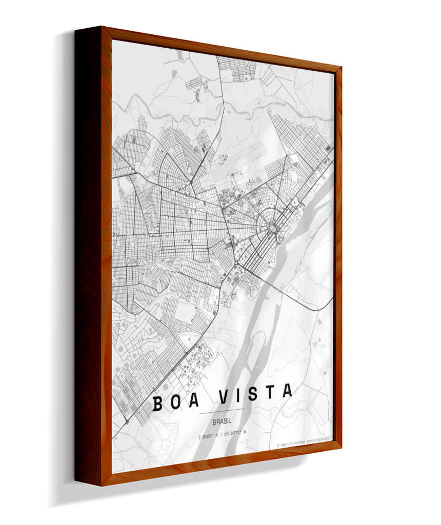 Quadro Mapa de Boa Vista - Vertical