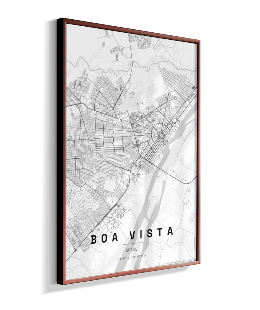 Quadro Mapa de Boa Vista - Vertical