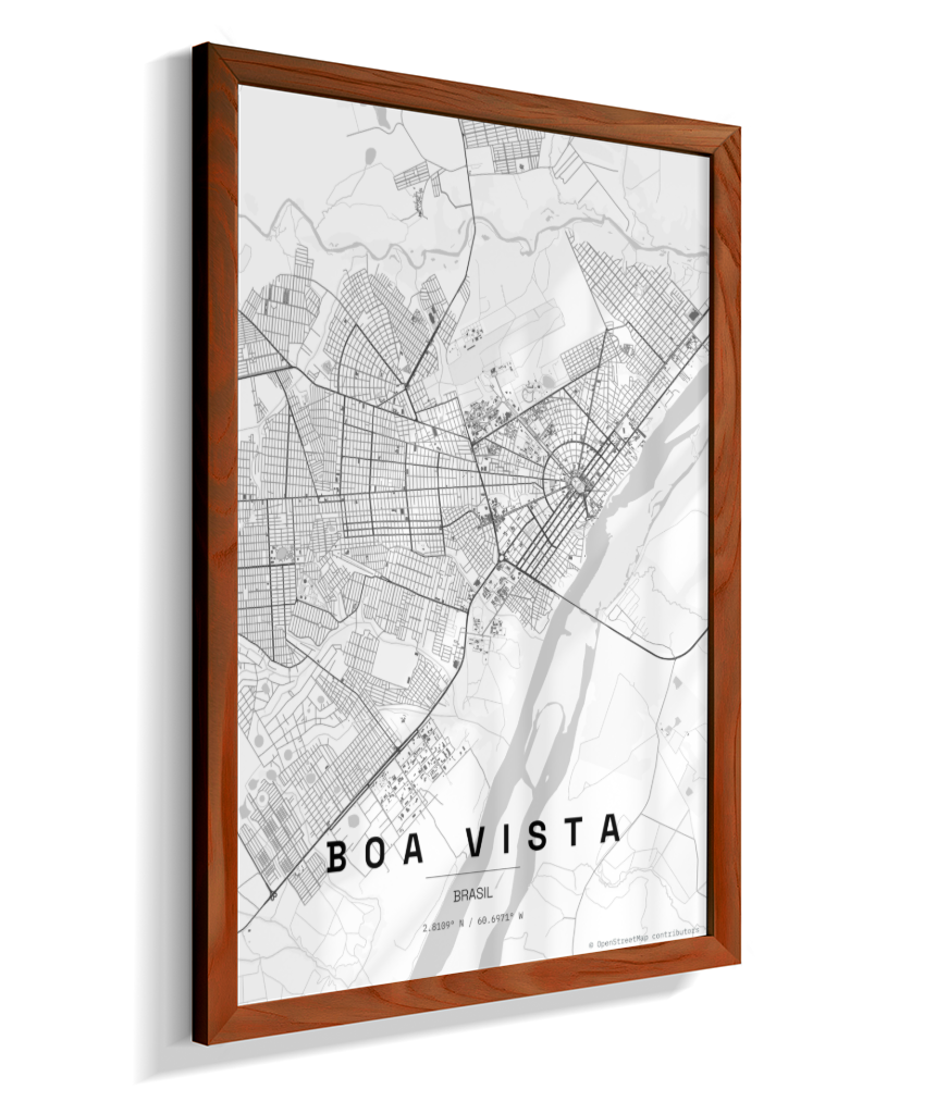 Quadro Mapa de Boa Vista - Vertical
