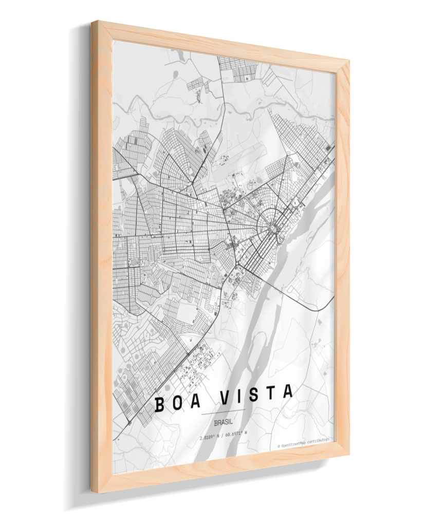 Quadro Mapa de Boa Vista - Vertical