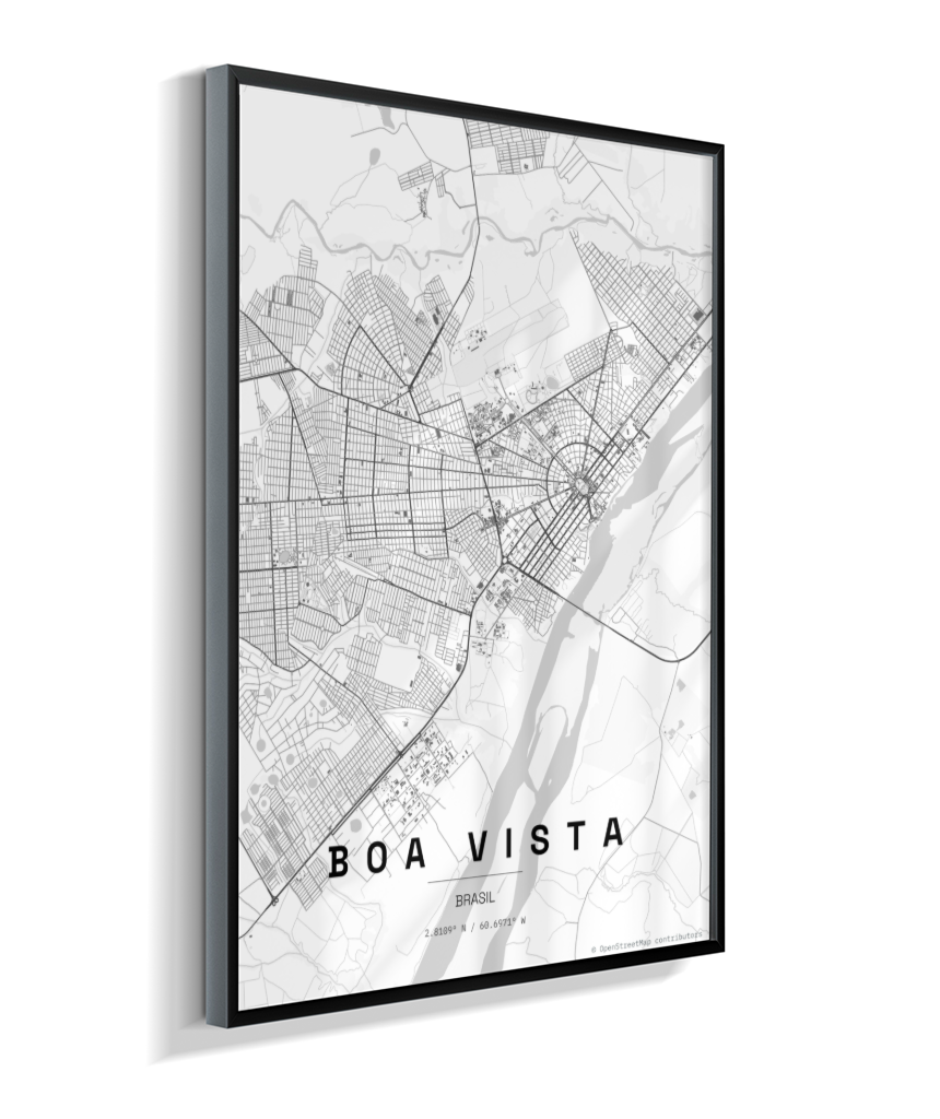 Quadro Mapa de Boa Vista - Vertical