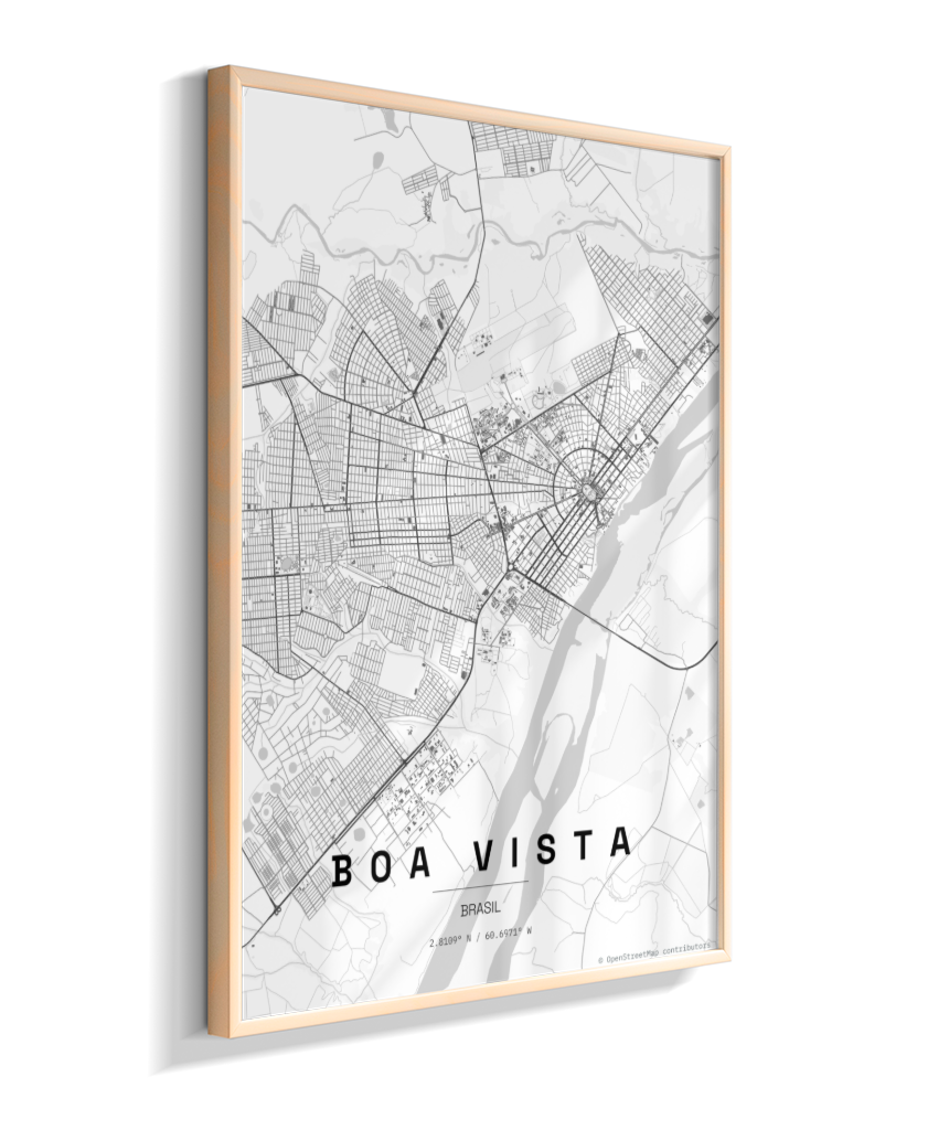 Quadro Mapa de Boa Vista - Vertical