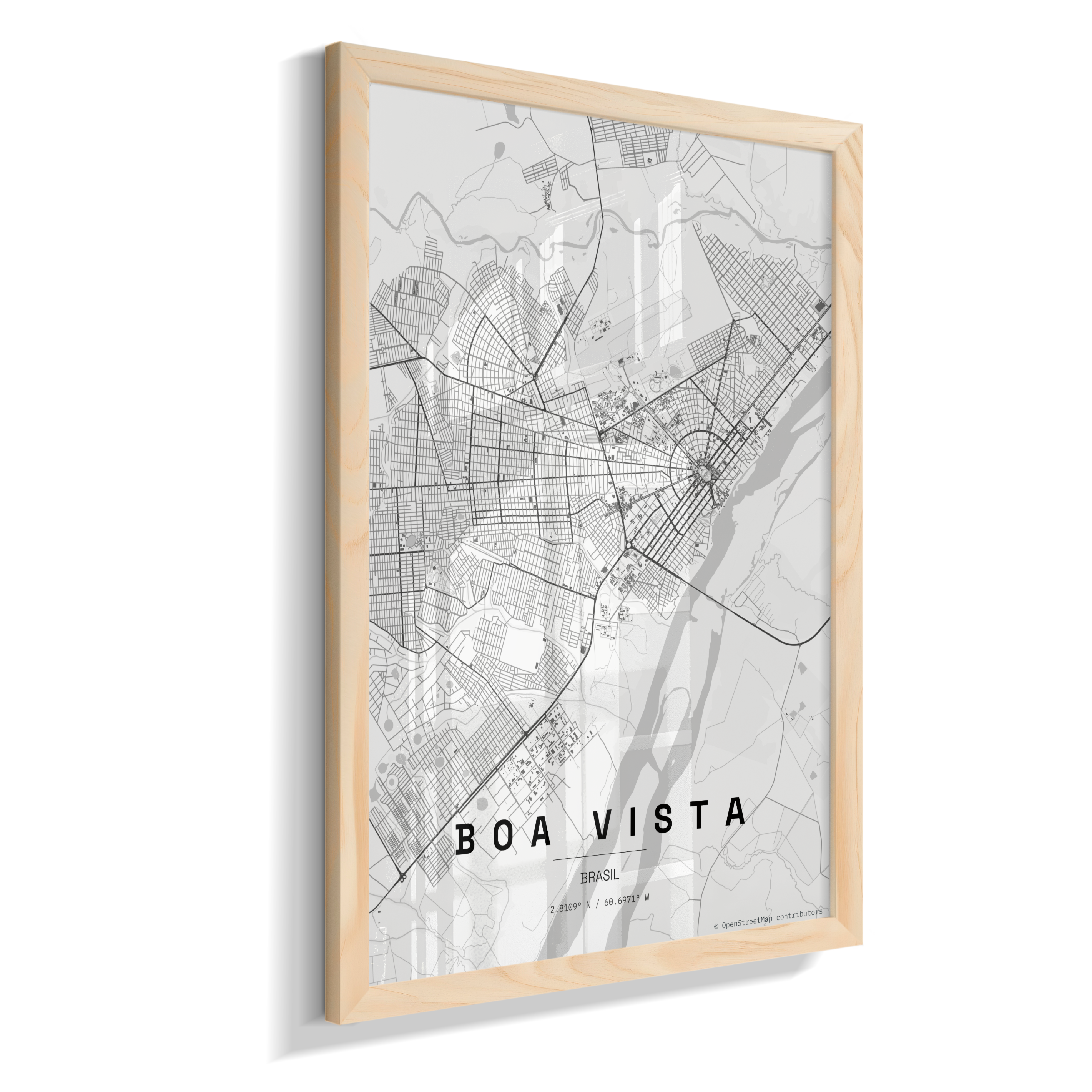 Quadro Mapa de Boa Vista - Vertical
