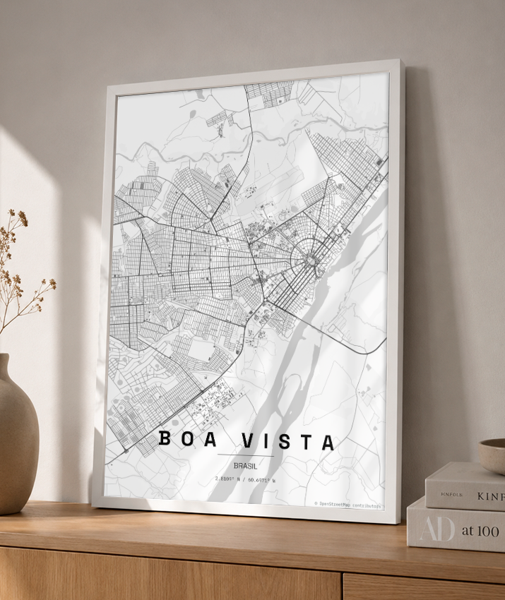 Quadro Mapa de Boa Vista - Vertical