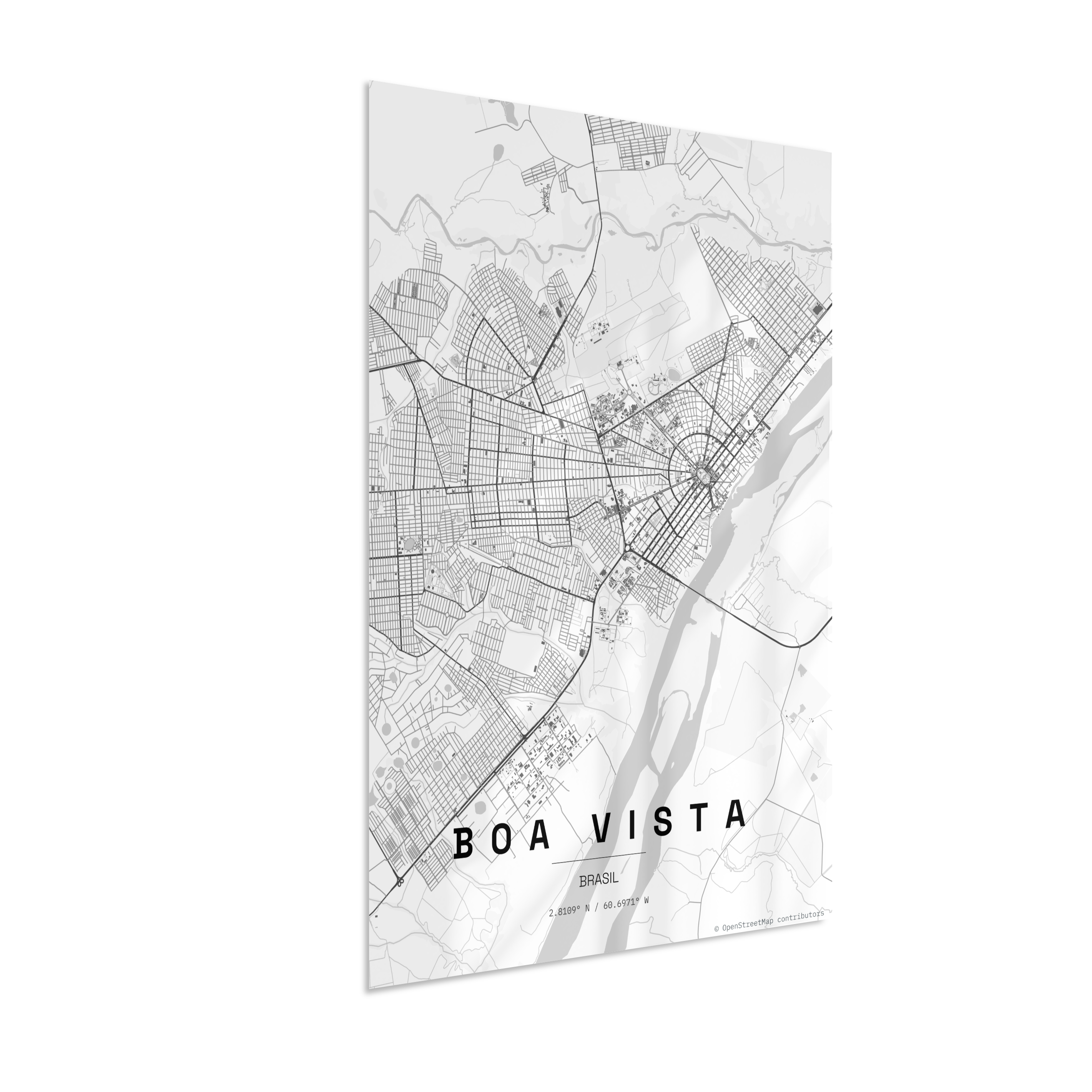 Quadro Mapa de Boa Vista - Vertical
