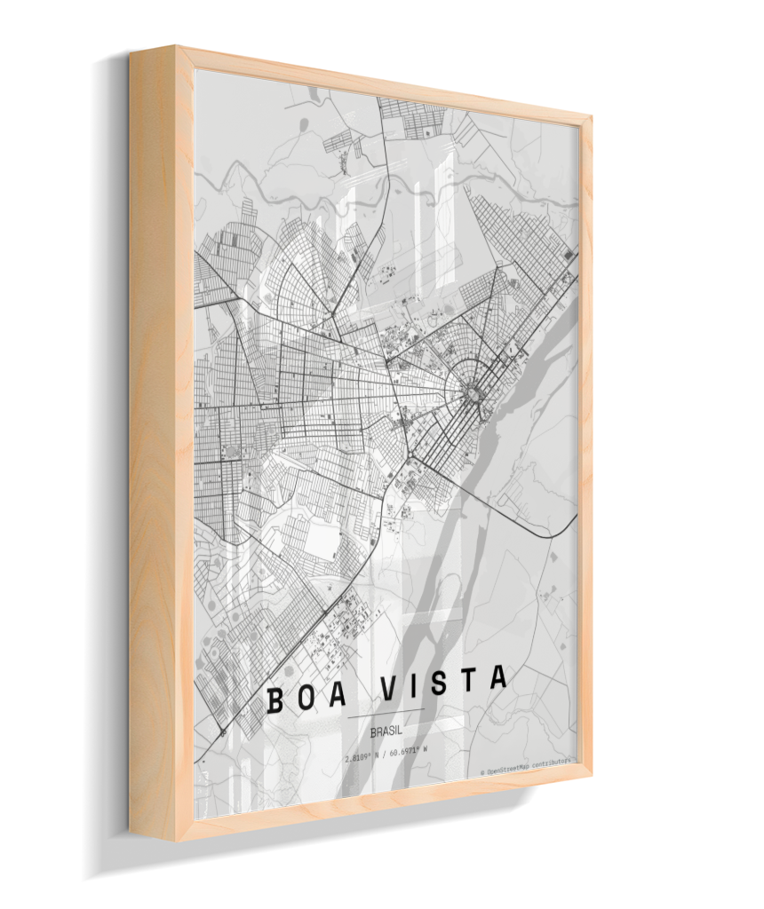 Quadro Mapa de Boa Vista - Vertical
