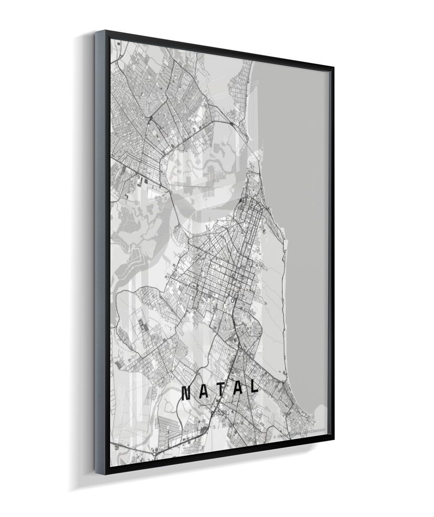 Quadro Mapa de Natal - Vertical